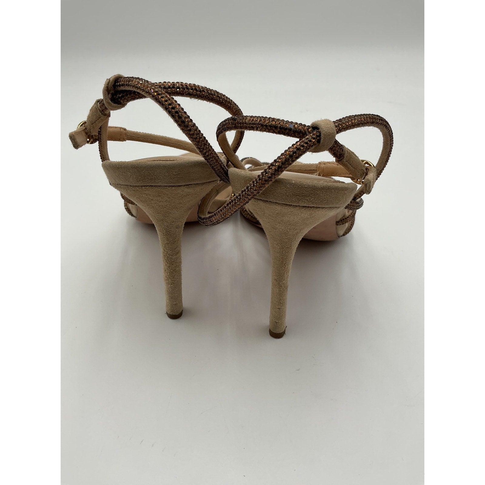 Veronica Beard 'Aneesha' Tan Leather Heel Sandal Size 8