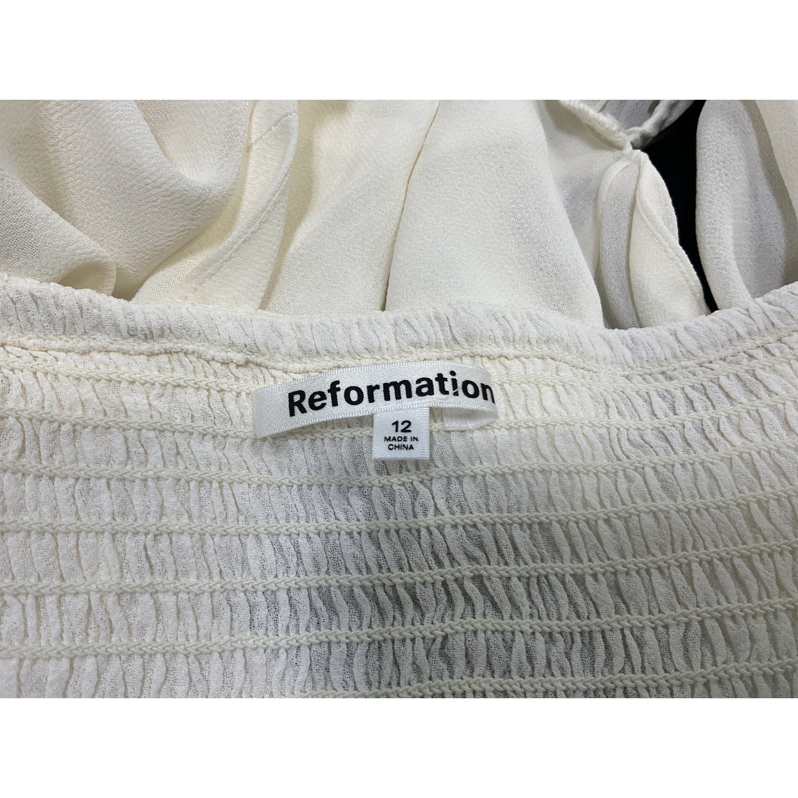 Reformation 'Laraine' White Cut Out Top Size 12