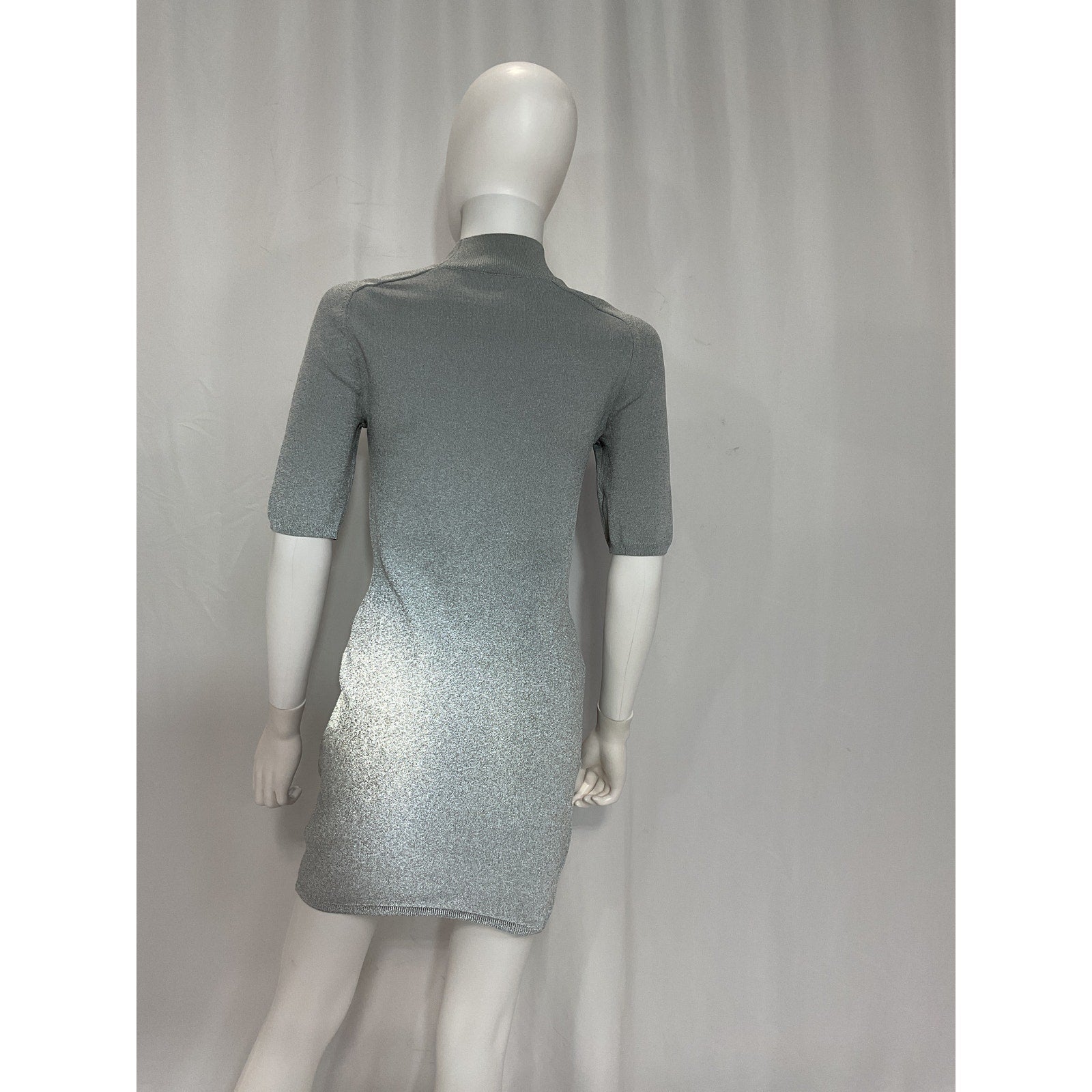Alexander Wang Grey Short Sleeve Mini Dress W/ Printed Logo Size M