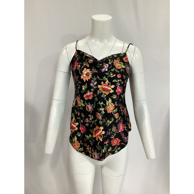 Cinq à Sept 'Marta' Floral Black Satin Camisole Size S