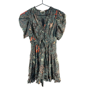 Ulla Johnson Floral Green Sarai Dress Size 0