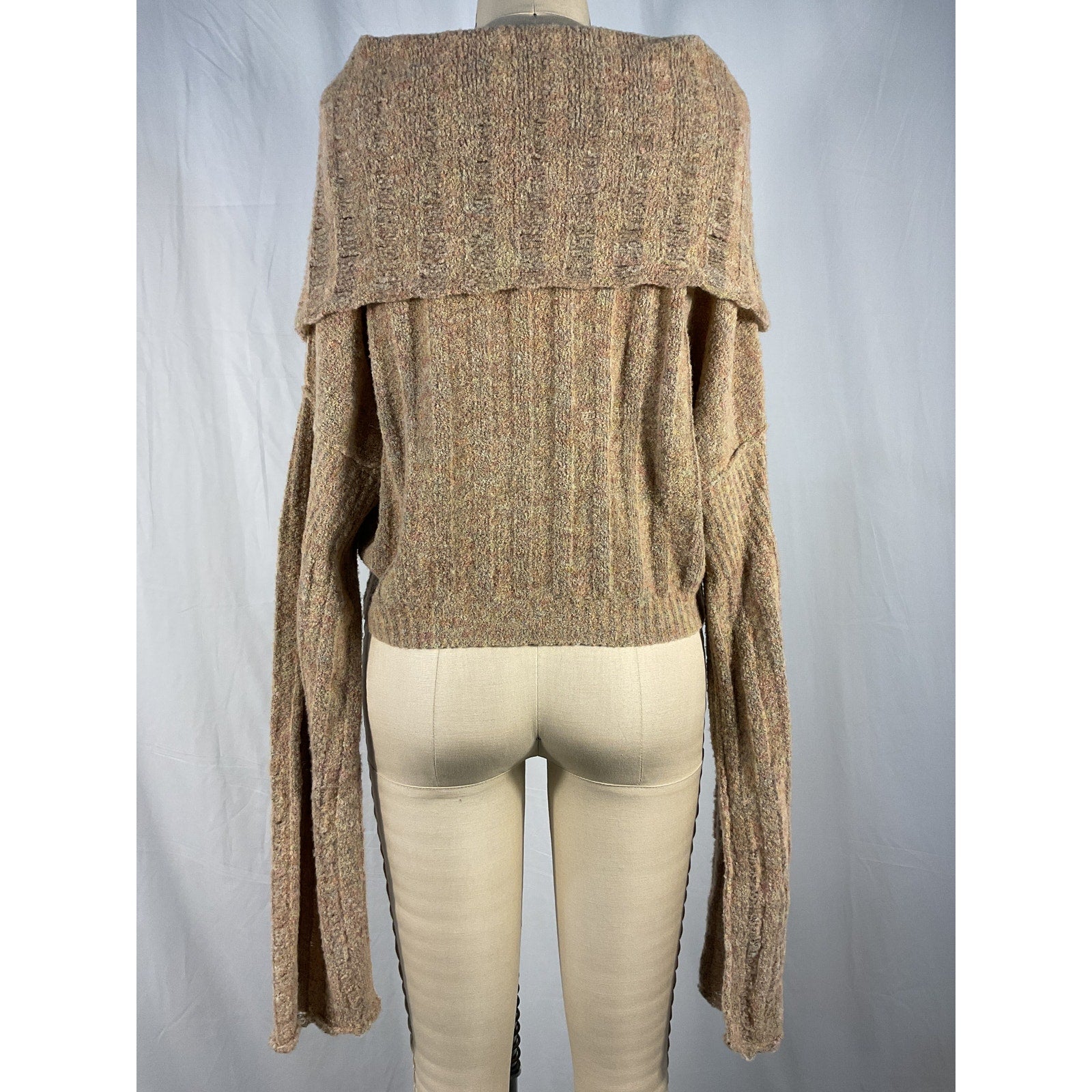 Knwls 'Cosma' Tan Wool Rib Cardigan Size M