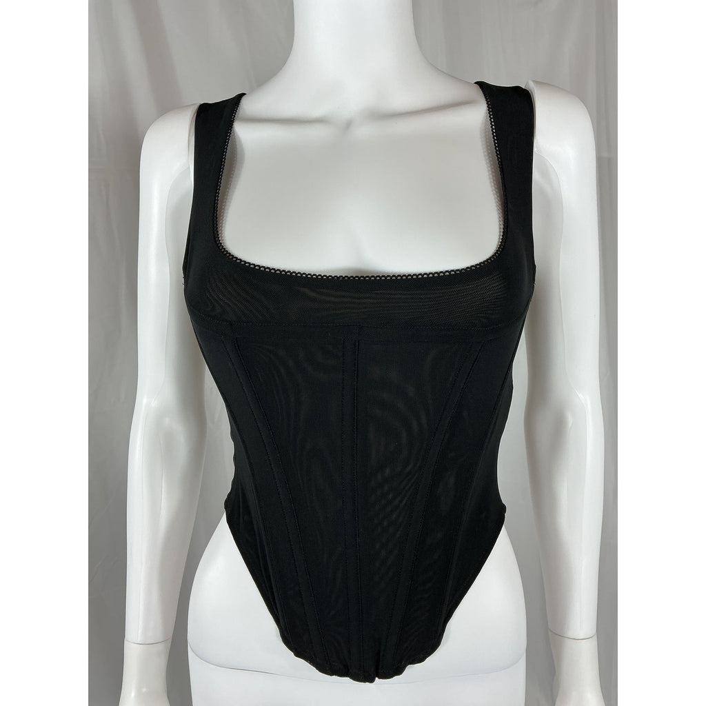Miaou 'Campbell' Black Corset Top Size S