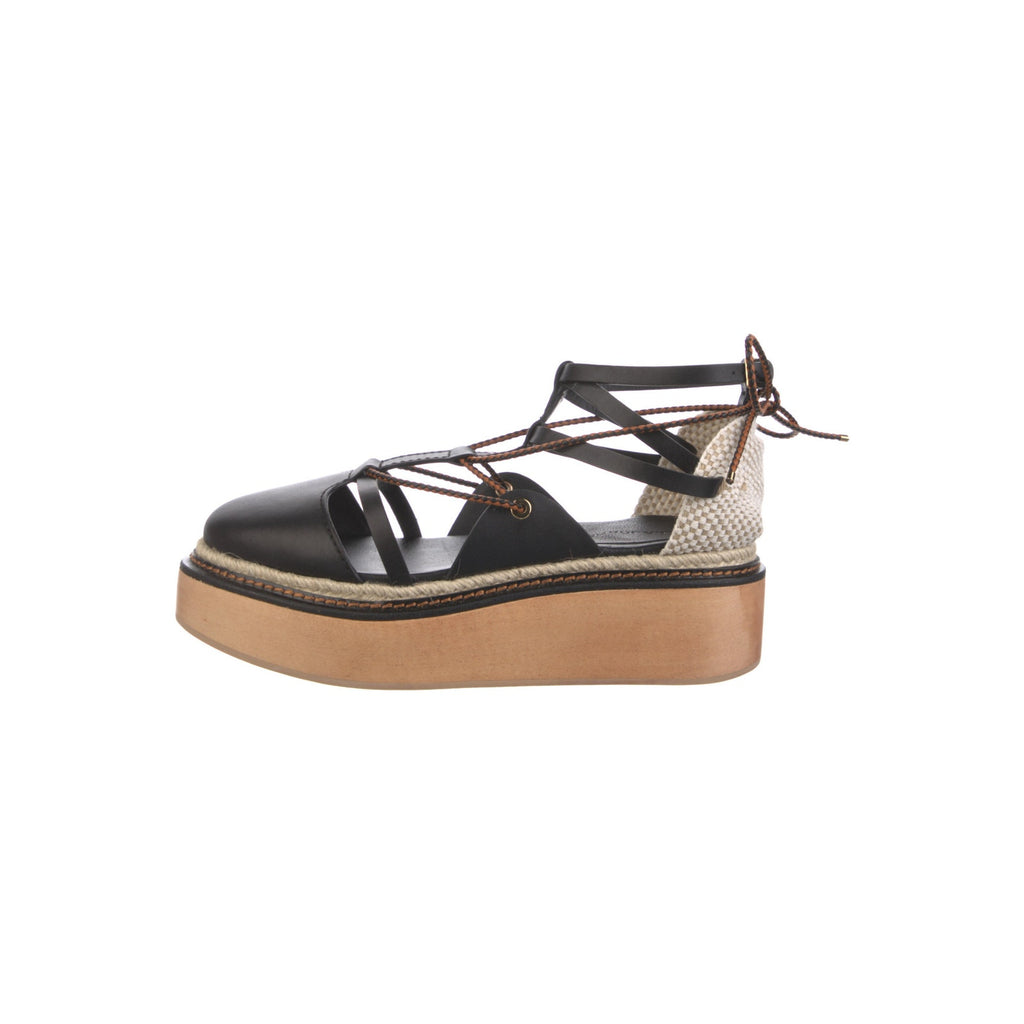 Ulla Johnson Leather Black T-Strap Pumps Size OS