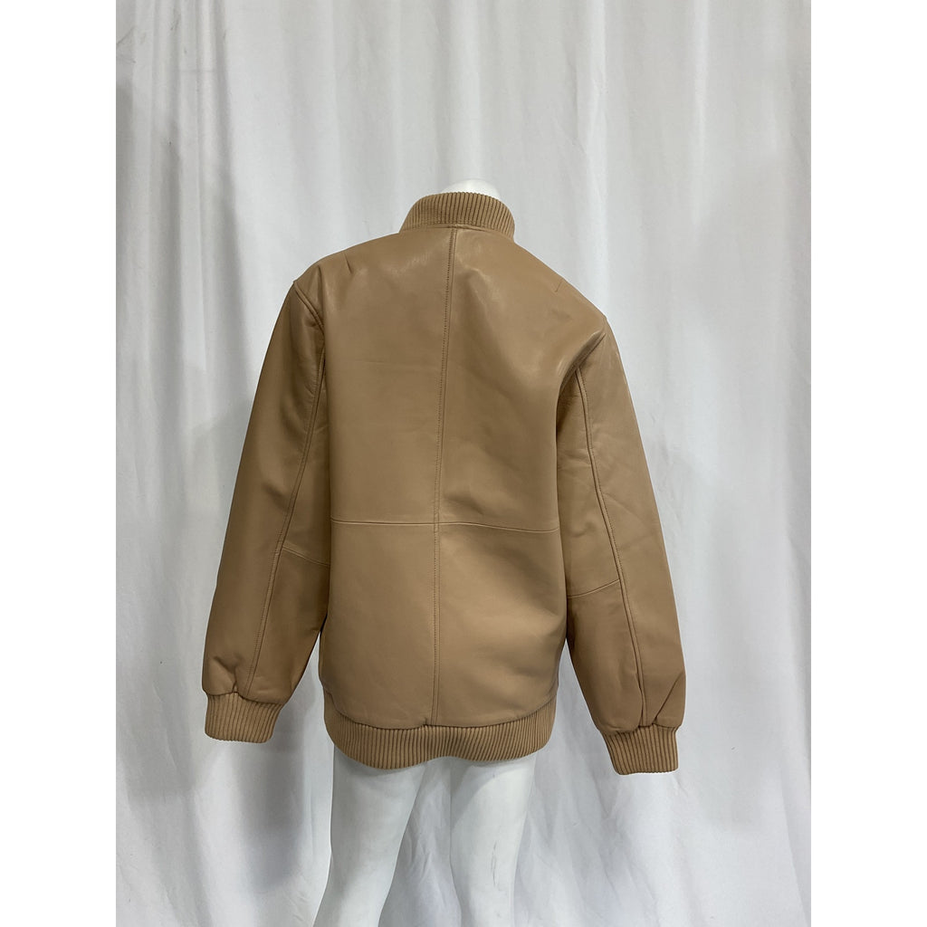 Retrofete 'Halle' Tan Leather Moto Jacket Size XS