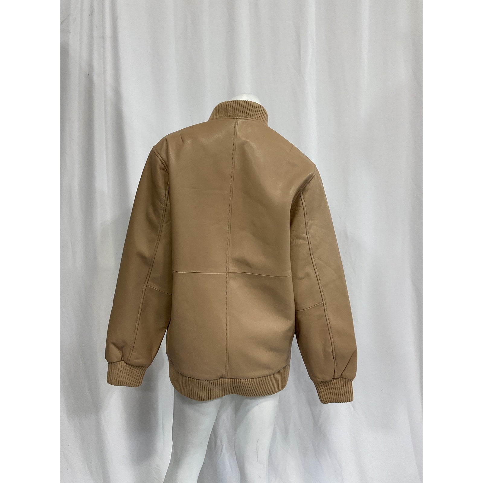 Retrofete 'Halle' Tan Leather Moto Jacket Size XS