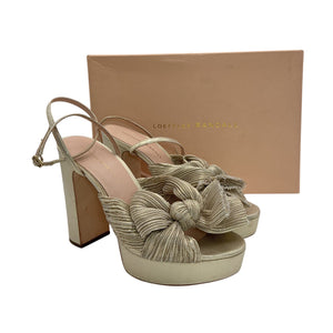 Loeffler Randall Textured Tan Natalia Platform Sandals Size 7B