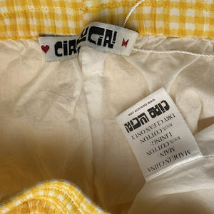 Ciao Lucia Gingham Yellow Togo Shorts Size M