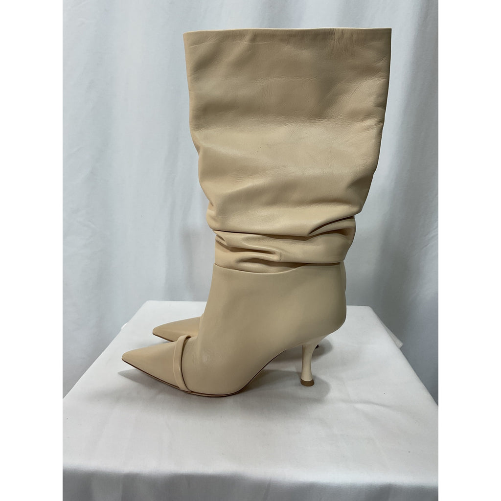 Malone Souliers 'F23' Tan 70Mm Mid Calf Slouch Boot Size 6B