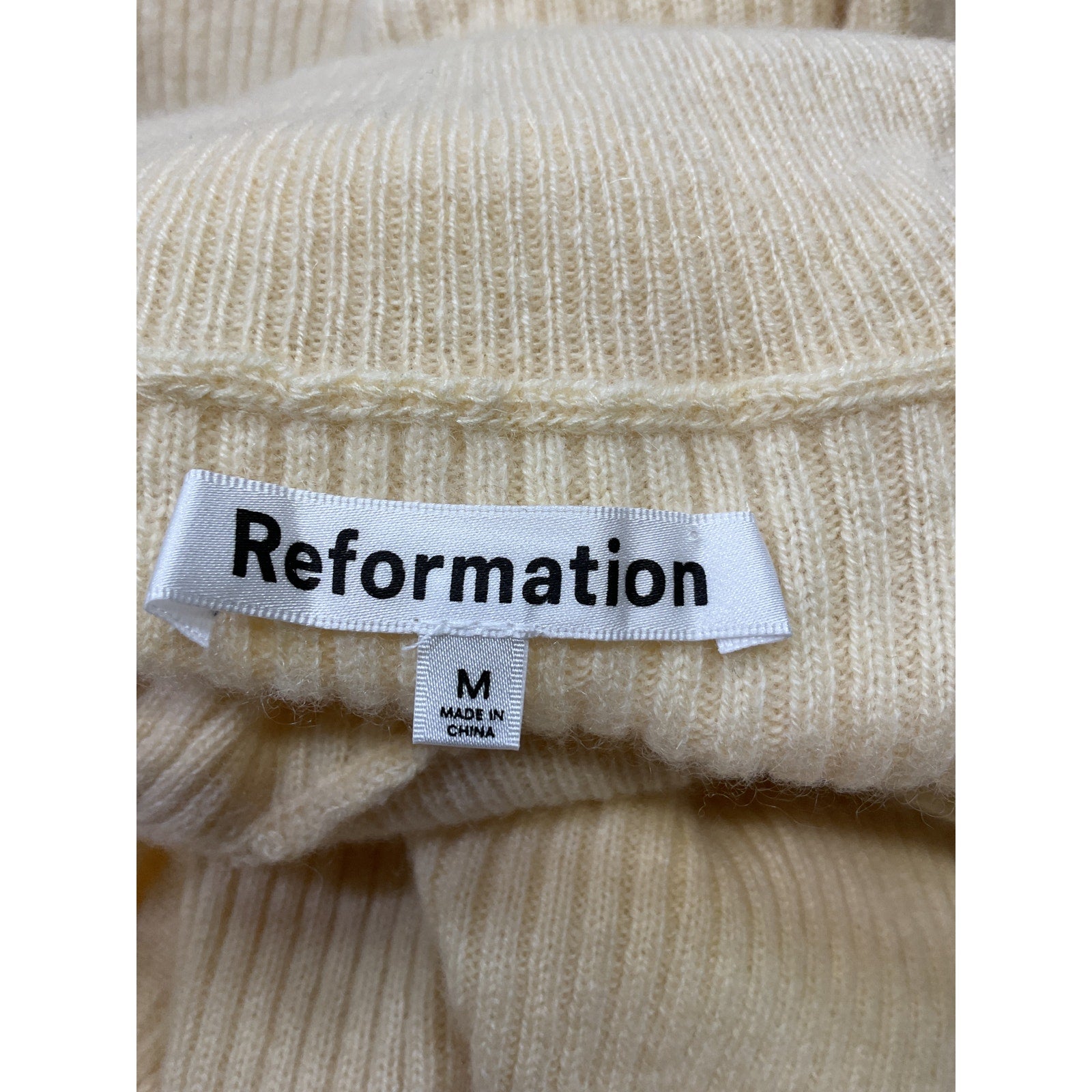 Reformation 'Odelia' Beige Cashmere Midi Dress Size M