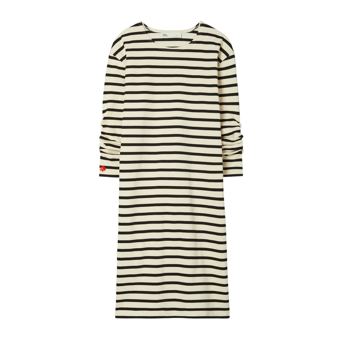 Tory Burch Striped Multicolor Scrunched Sleeve Jersey Dress Size XS
