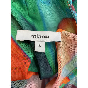 Miaou 'Tati' Orange Back Tie Cowl Neck Top Size S