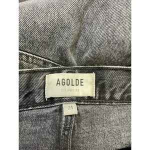 Agolde '90'S' Black Cotton Mid Rise Loose Denim Jean Size 24