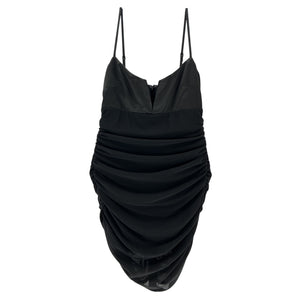 Michael Costello Ruched Black Elsie Mini Size S Dress
