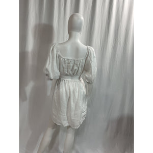 Faithfull The Brand 'Almero' White Cut-Out Linen Mini Dress Size M