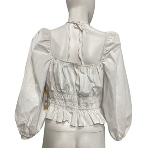 Bailey 44 Smocked Oat Milk Shani Blouse Size L NWT
