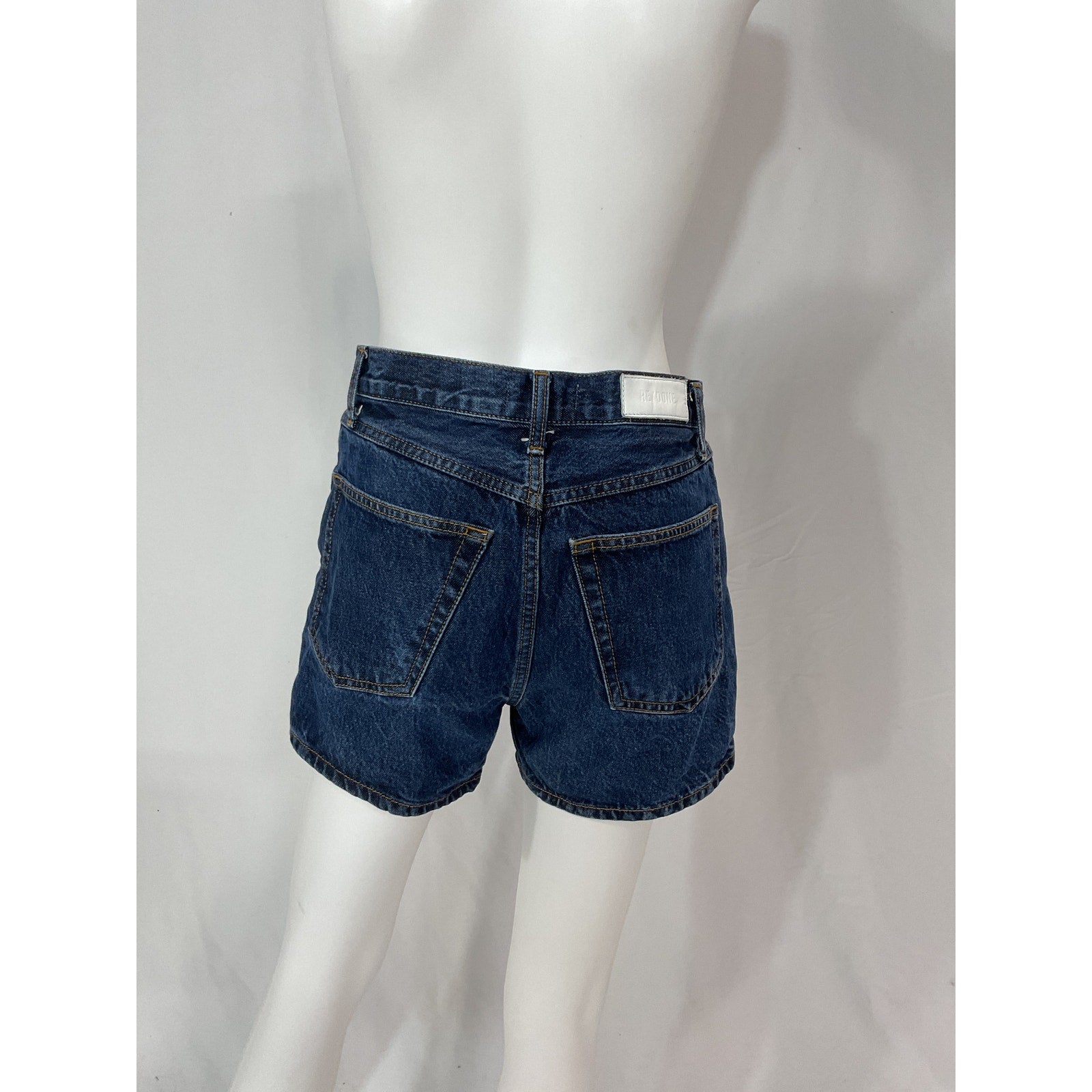 Re/Done 'Originals' Blue 'The Midi' Denim Short Size 26