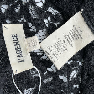 L'Agence Sheer Black Jenica Blouse Size M