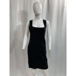 Reformation 'Marcel' Black Cotton Ribbed Mini Dress Size XL