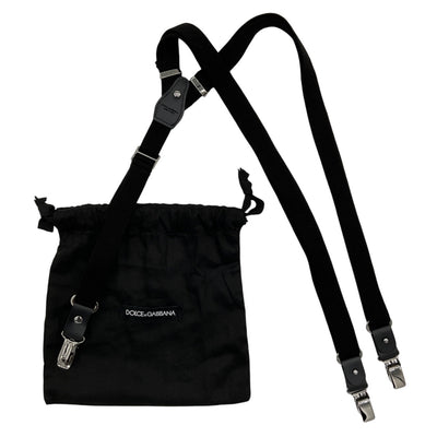 Dolce & Gabbana Adjustable Black Leather Insert Braces