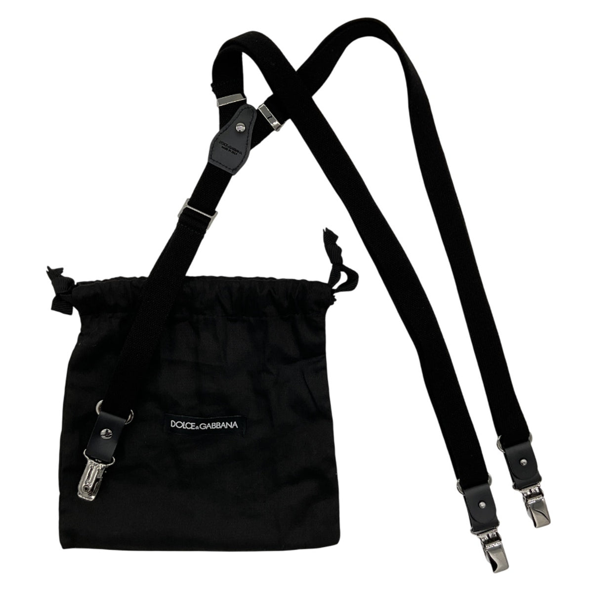 Dolce & Gabbana Adjustable Black Leather Insert Braces