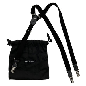 Dolce & Gabbana Adjustable Black Leather Insert Braces