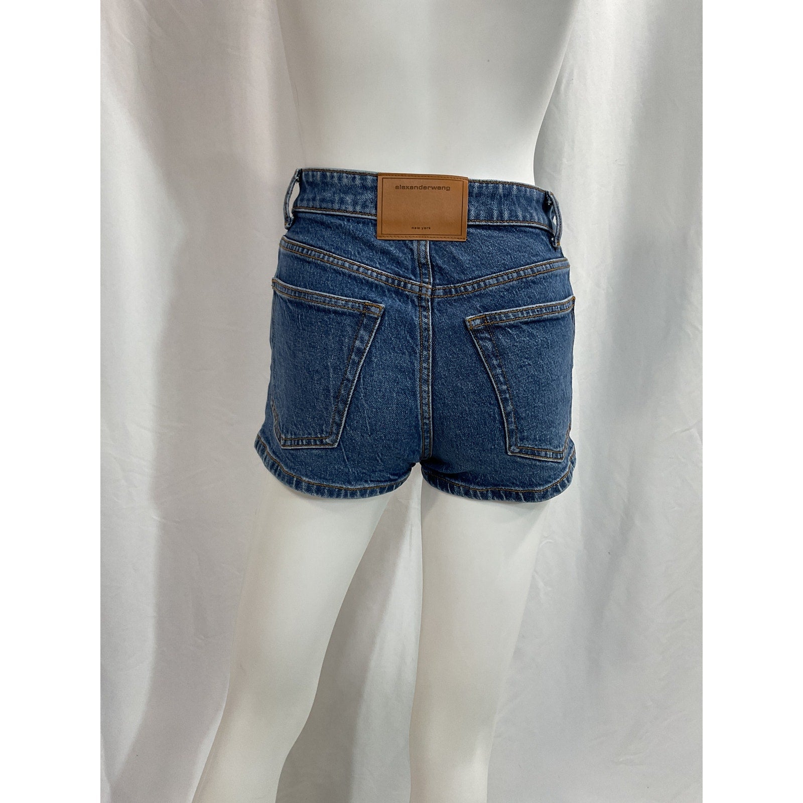 Alexander Wang Blue Mid Rise Stretch Skort Size 25