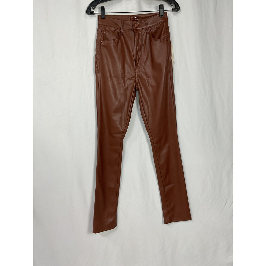 Mother High Waisted Rail Brown Polyester Skimp Pant Size 25 - NWT