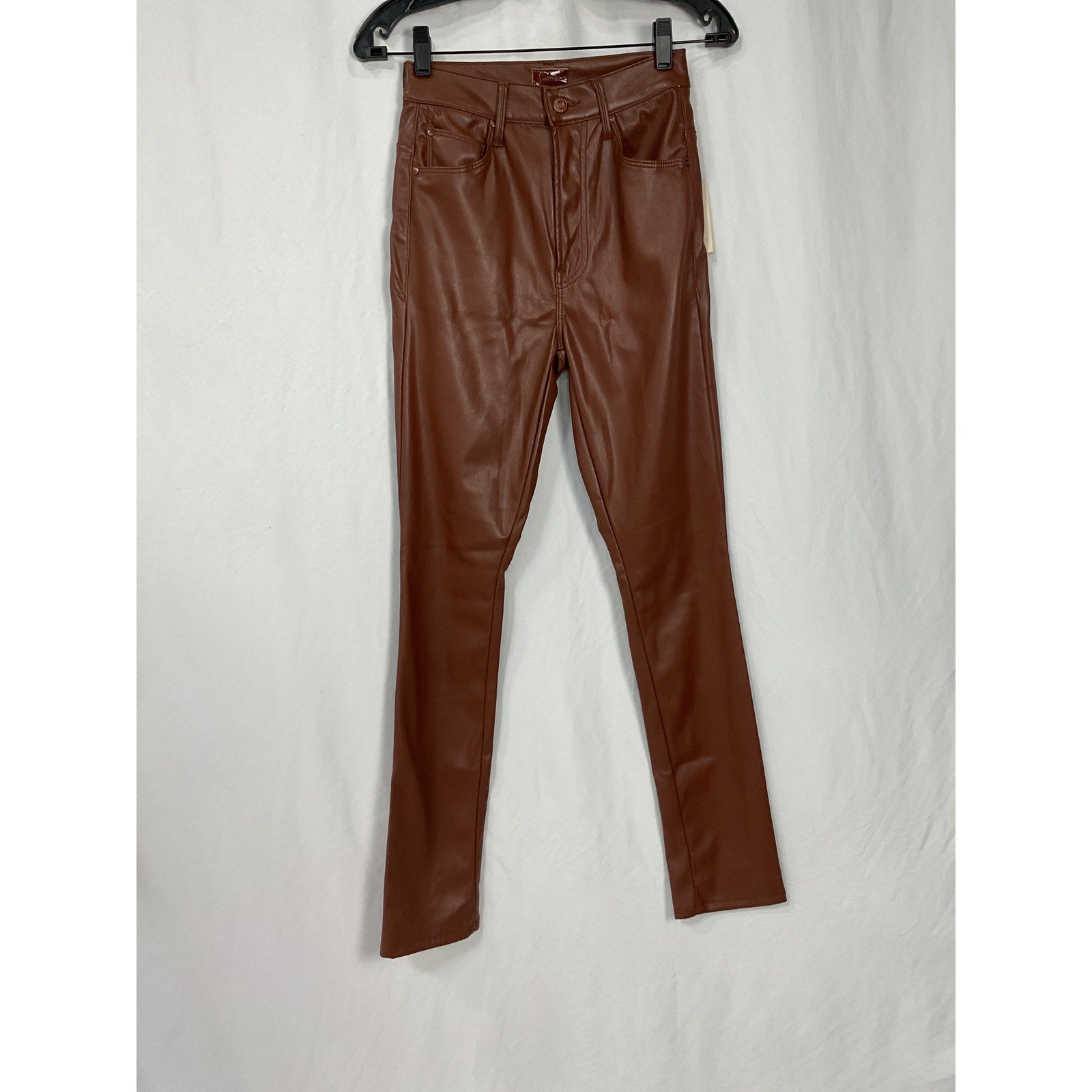 Mother High Waisted Rail Brown Polyester Skimp Pant Size 25 - NWT