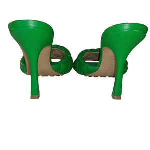 Bottega Veneta Quilted Green Padded Mules Size 7 US / 37 EU