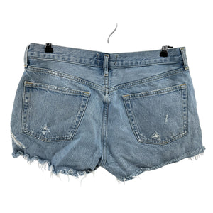 Agolde Distressed Blue Parker Denim Shorts Size 30