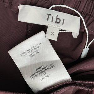Tibi Technical Burgundy Zipper Maxi Skirt Size S