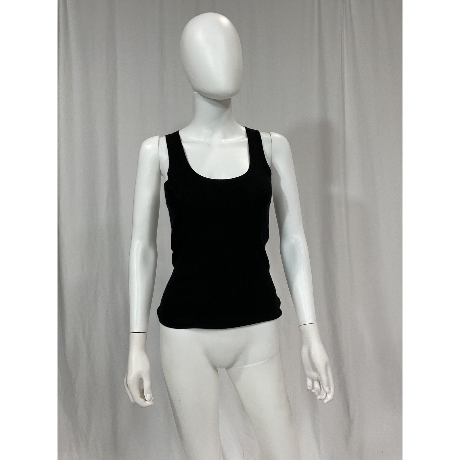 Favorite Daughter Black 'The Take It Easy' Merino Wool Rib Scoop Neck Tank Top Size S