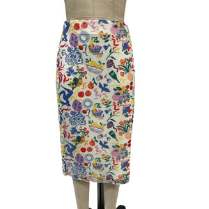 Lpa 'Giada' White Polyester Midi Skirt Size M