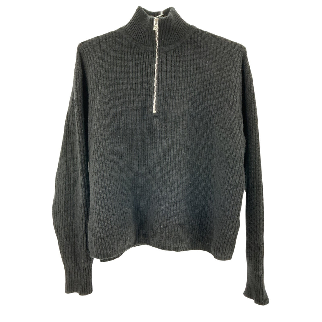 Jenni Kayne Black Cashmere Half Zip Sweater Size XS