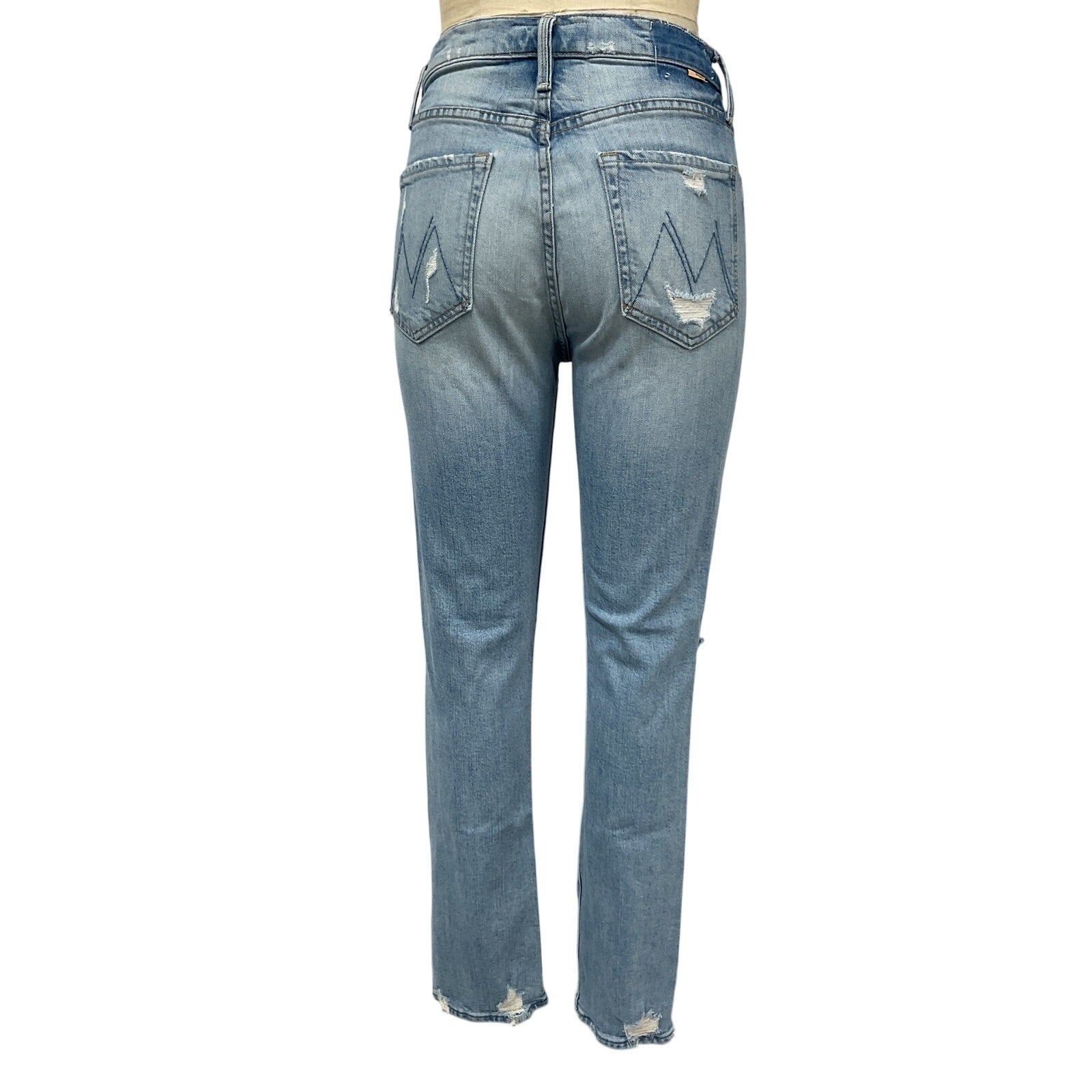 Mother Blue Cotton High Waisted Rider Skimp Jean Size 28