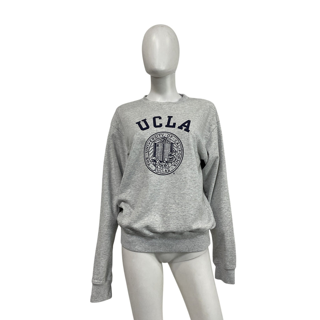 Sporty & Rich 'Crest' Grey Cotton Crewneck Sweatshirt Size XS
