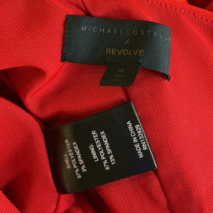 Michael Costello Sleek Intense Red Fabian Mini Dress Size M
