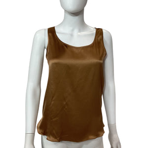 Max Mara Silk Brown Pan Tank Top Size 34