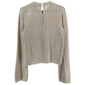 Frame Crochet Alabaster Bell Sweater Size M