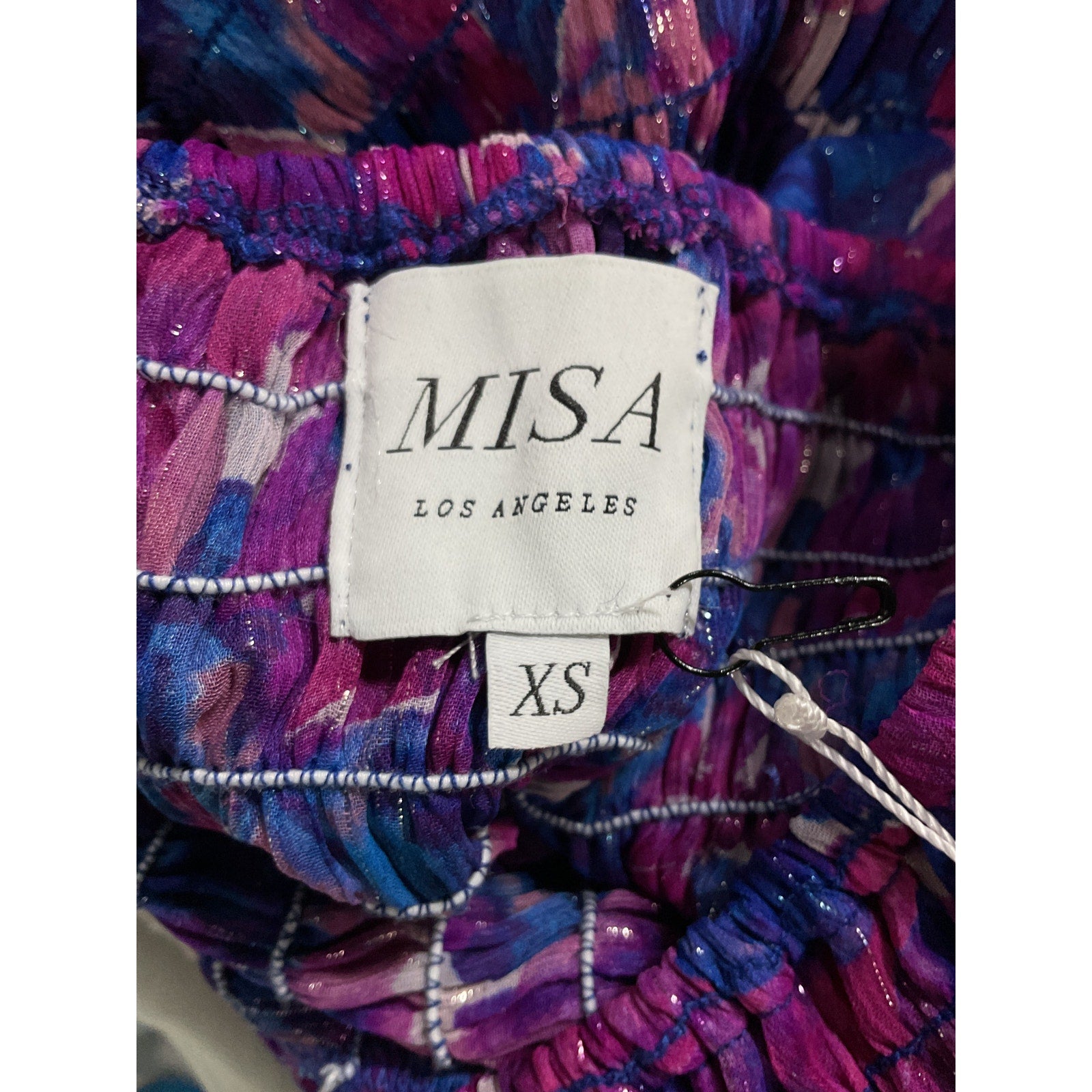 Misa Los Angeles 'Noura' Purple Voile Off Shoulder Mini Dress Size XS