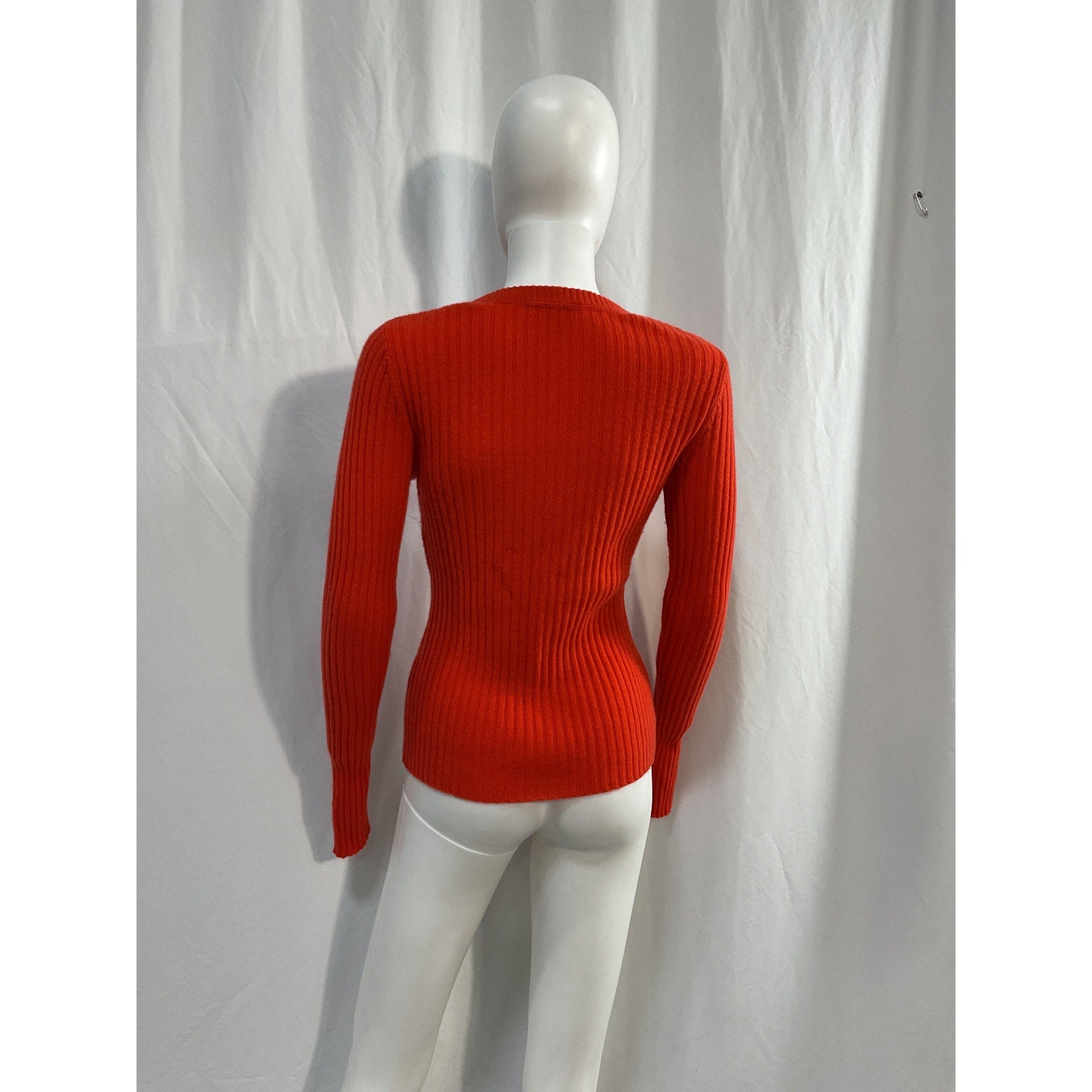 Autumn Cashmere Red Rib Crew Neck Top Size S