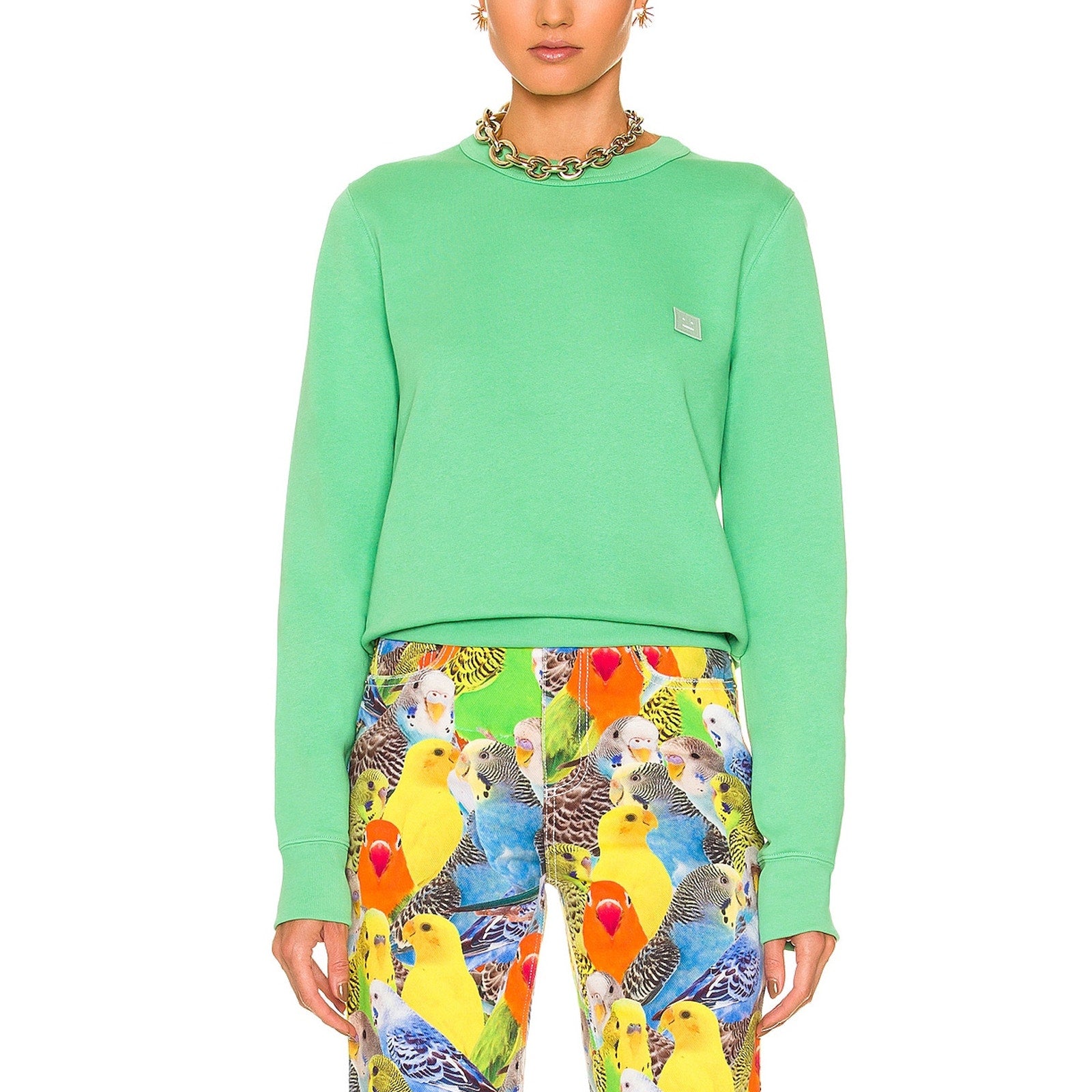 Acne Studios 'Pullover' Green Cotton Sweatshirt Size M