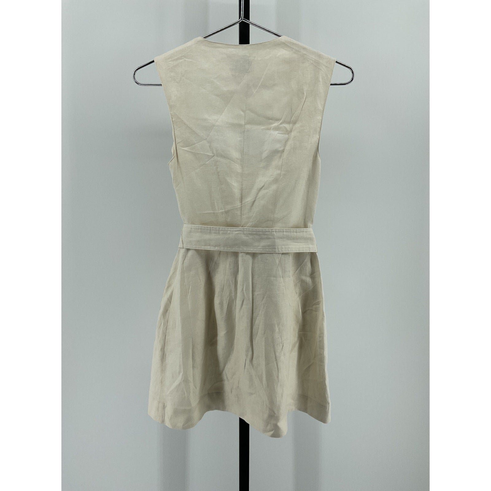 Matthew Bruch 'Apron' White Linen Cargo Mini Dress Size 1