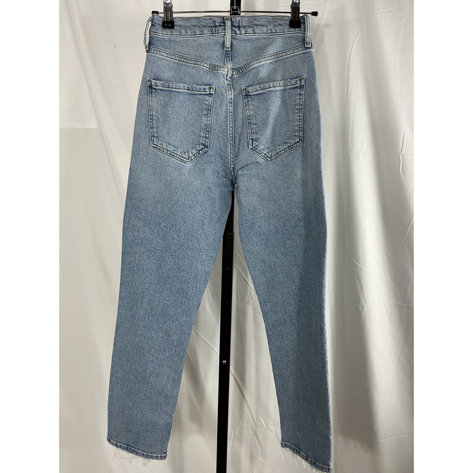 Agolde 'Riley' Blue Cotton High Rise Straight Crop Jean Size 24