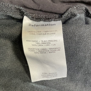 Reformation Linen Black Charlotte Shorts Size L
