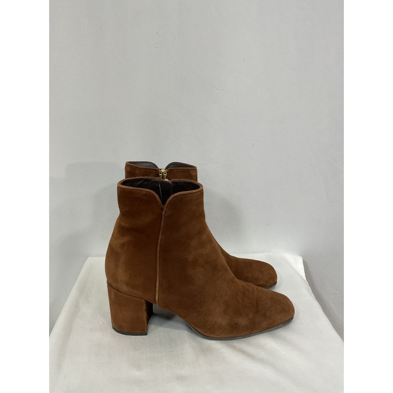 Aquatalia 'Dalia' Brown Leather Water Resistant Bootie Size 8