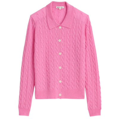 Alex Mill Pink Mini Cable Cardigan Size S