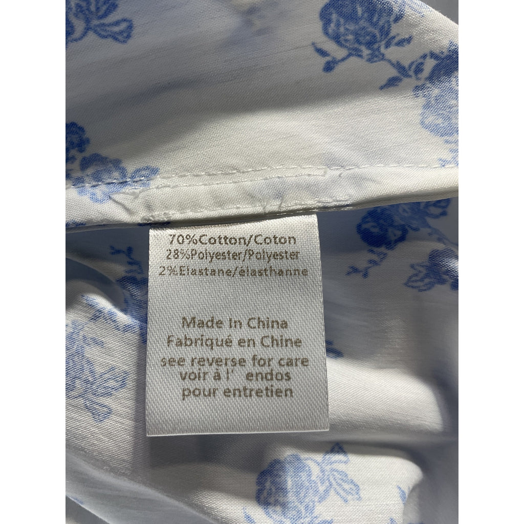 Caroline Constas 'Teagen' White Floral-Print Cotton-Blend Poplin Shorts Size M