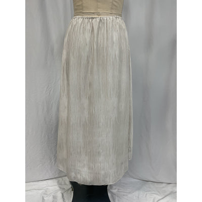 Atm Anthony Thomas White Melillo Striped Silk-Crepe Midi Skirt Size S
